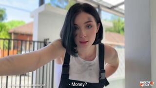 Kerek autószerelő tini orálozza keményen és kap arconlövés pov-ból