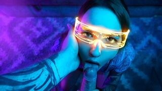 Cyberpunk szopós kaland egy kicsi lyuk csajjal