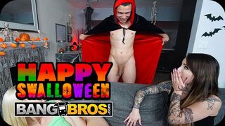 Bang Bros Network bemutatja: Vad Halloween szexparti dupla csábító csajjal